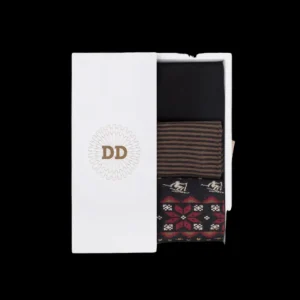 Homme Doré Doré Chaussettes^Boite cadeau de 3 paires de chaussettes homme en coton - Gris anthracite