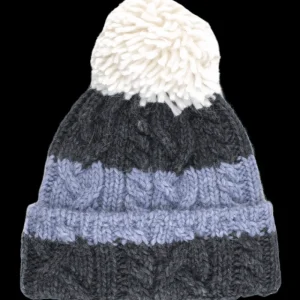 Doré Doré Bonnets^Bonnet doux à pompon - Gris et violine