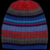 Doré Doré Bonnets^Bonnet en laine et cachemire à rayures - Rouge