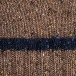 Doré Doré Bonnets^Bonnet unisexe en laine - Blanc Grive & Bleu foncé