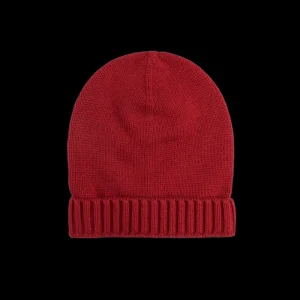Doré Doré Bonnets^Bonnet unisexe en laine et cachemire - Rouge Ponceau