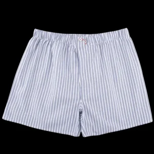 Doré Doré Caleçons & Boxer^Caleçon homme en coton - Blanc & Bleu à rayures