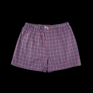 Doré Doré Caleçons & Boxer^Caleçon homme en coton à motif - Bleu marine & Rouge Ponceau