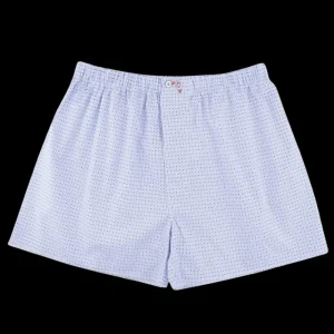 Doré Doré Caleçons & Boxer^Caleçon homme en coton à motifs - Blanc & Bleu foncé