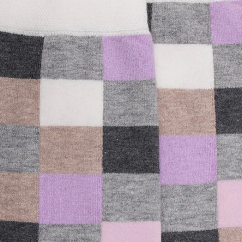 chaussette_femme__carreau_1.webp Femme Doré Doré Chaussettes^Chaussette femme à carreaux en coton - Gris Rocheux & Gris oxford