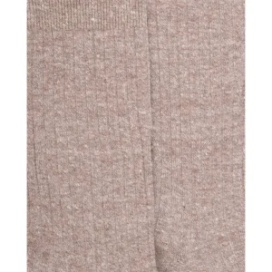 Homme Doré Doré Chaussettes^Chaussettes à côtes unies en lin et coton pour hommes - Blanc Grive