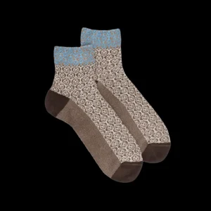 Femme Doré Doré Socquettes^Chaussettes courtes pour femmes en viscose avec motifs arabes -