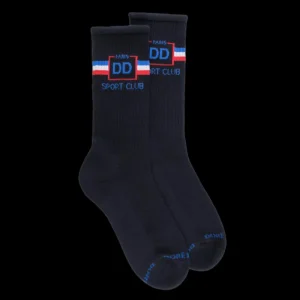Homme Doré Doré Chaussettes^Chaussettes de sport en coton éponge pour hommes - Bleu marine foncé