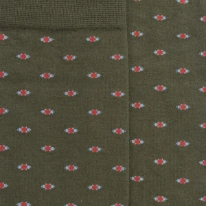 Homme Doré Doré Chaussettes^Chaussettes en coton égyptien pour hommes avec motifs d'yeux - Vert mélèze