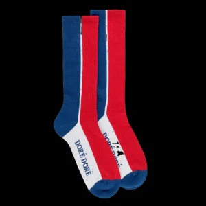 Homme Doré Doré Chaussettes^Chaussettes en coton éponge à motifs colorés pour hommes - Bleu Cosmos