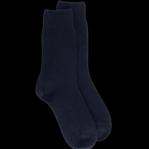 Femme Doré Doré Chaussettes^Chaussettes femme Douceur en laine mérinos et cachemire - Bleu marine foncé