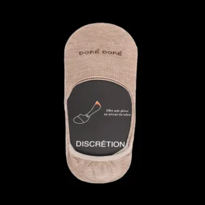 Femme Doré Doré Chaussettes Invisibles^Chaussettes femme invisible en coton et bandes anti-glisse - Beige Sahara