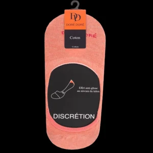 Femme Doré Doré Chaussettes Invisibles^Chaussettes femme invisible en coton et bandes anti-glisse -
