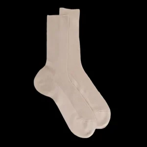 Femme Doré Doré Chaussettes^Chaussettes femme jambes sensibles sans bord élastique en fil d'Ecosse -