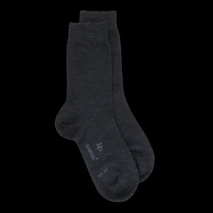 Femme Doré Doré Chaussettes^Chaussettes femme Sensation en laine et coton - Gris anthracite