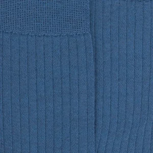 Homme Doré Doré Chaussettes^Chaussettes homme à côtes en laine - Bleu Macadam