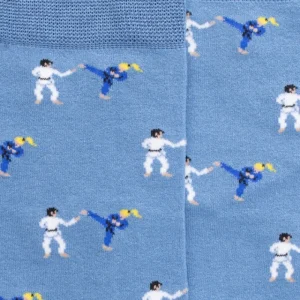 Homme Doré Doré Chaussettes^Chaussettes homme en fil d'Ecosse à motifs Judo - Bleu Macadam