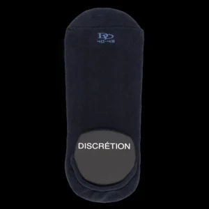 Homme Doré Doré Invisibles^Chaussettes invisibles homme en coton bouclettes et bandes anti-glisse - Bleu marine