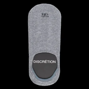 Homme Doré Doré Invisibles^Chaussettes invisibles homme en coton bouclettes et bandes anti-glisse - Gris