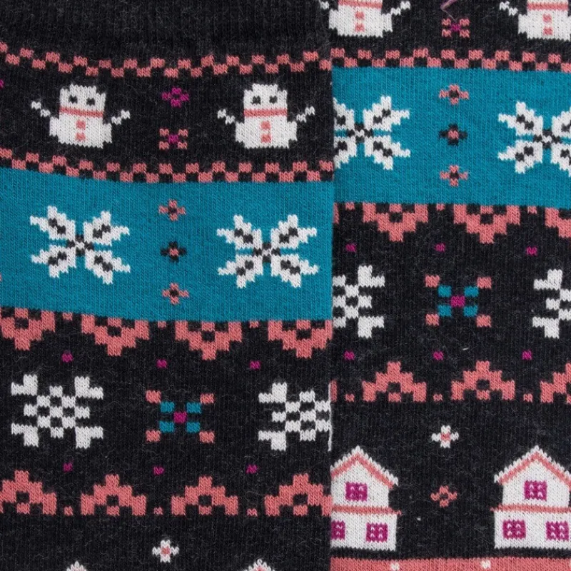 chaussettes_longues_en_co_1-2.webp Femme Doré Doré Chaussettes Hautes^Chaussettes longues en coton pour femmes avec motif grec de Noël - Gris anthracite