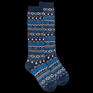 Enfant Doré Doré Chaussettes Hautes^Chaussettes longues pour enfants en coton à motifs tribaux - Bleu Voilier