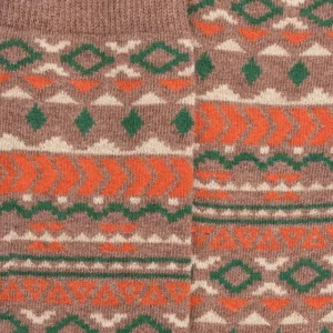 Enfant Doré Doré Chaussettes Hautes^Chaussettes longues pour enfants en coton à motifs tribaux - Marron Caille
