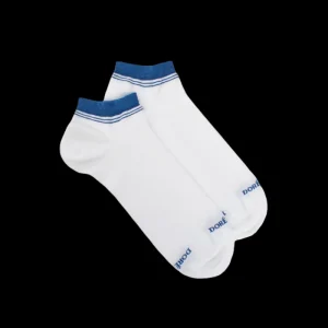 Homme Doré Doré Socquettes^Chaussons en coton uni pour femmes avec bordures contrastées - Blanc &