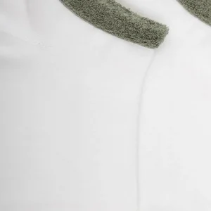 Femme Doré Doré Socquettes^Chaussons en coton uni pour femmes avec poignet en éponge contrastée - Blanc & Cameleon