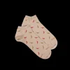 Homme Doré Doré Socquettes^Chaussons pour hommes en fil d'Ecosse à motifs des piments - Beige Grège