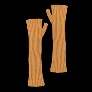 Doré Doré Gants^Gants longs unisexes unis en laine et cachemire sans doigts -