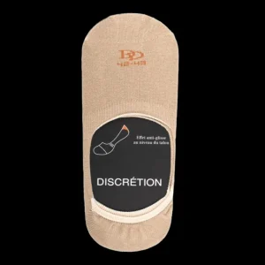 Homme Doré Doré Invisibles^Lot de 7 paires de chaussettes invisibles homme en coton égyptien et bandes anti-glisse - Beige