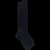Homme Doré Doré Chaussettes Hautes^Lot de 7 paires de Mi-bas homme côtelés 100% fil d'écosse - Bleu marine foncé