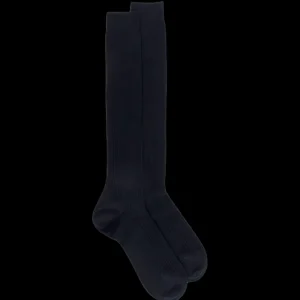 Homme Doré Doré Chaussettes Hautes^Lot de 7 paires de Mi-bas homme côtelés 100% fil d'écosse - Bleu marine foncé