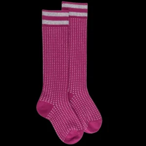 Enfant Doré Doré Chaussettes Hautes^Mi-bas coton enfant fantaisie à bandes -