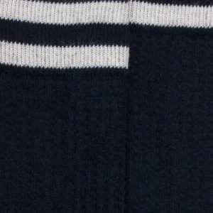 Enfant Doré Doré Chaussettes Hautes^Mi-bas coton enfant fantaisie à bandes - Bleu foncé
