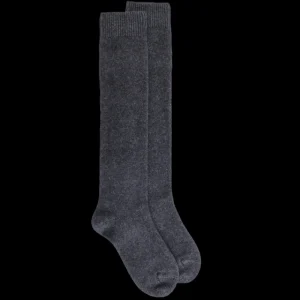 Femme Doré Doré Chaussettes Hautes^Mi-bas femme Douceur en laine et cachemire - Gris anthracite