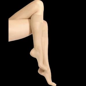 Femme Doré Doré Chaussettes Hautes^Mi-bas femme matité 20 deniers - Couleur dune