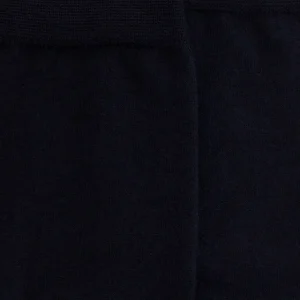 Femme Doré Doré Chaussettes Hautes^Mi-bas femme Sensation en laine et coton - Bleu marine foncé