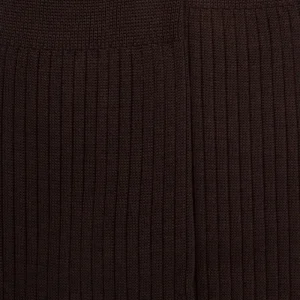 Homme Doré Doré Chaussettes Hautes^Mi-bas homme côtelés 100% fil d'écosse - Marron chocolat