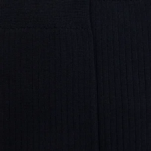 Homme Doré Doré Chaussettes Hautes^Mi-bas homme côtelés 100% fil d'écosse - Bleu marine foncé