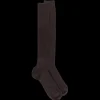 Homme Doré Doré Chaussettes Hautes^Mi-bas homme côtelés en laine mérinos - chocolat