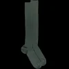 Homme Doré Doré Chaussettes Hautes^Mi-bas homme côtelés en laine mérinos - thuya