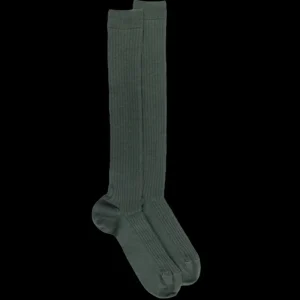 Homme Doré Doré Chaussettes Hautes^Mi-bas homme côtelés en laine mérinos - thuya