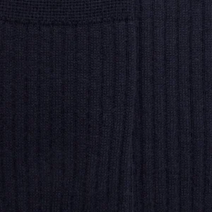 Homme Doré Doré Chaussettes Hautes^Mi-bas homme côtelés en laine mérinos - Bleu marine foncé