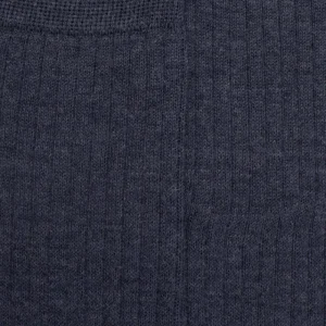 Homme Doré Doré Chaussettes Hautes^Mi-bas homme côtelés en laine mérinos - Bleu corsaire