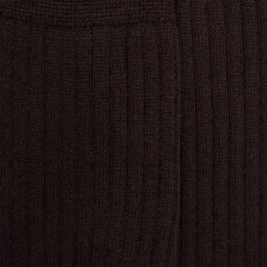Homme Doré Doré Chaussettes Hautes^Mi-bas homme côtelés en laine mérinos - chocolat