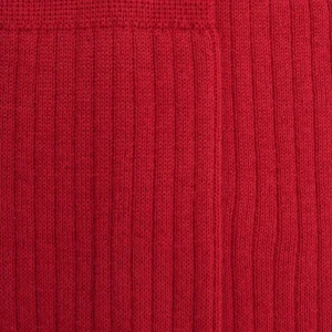 Homme Doré Doré Chaussettes Hautes^Mi-bas homme côtelés en laine mérinos - Rouge Ponceau