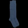 Homme Doré Doré Chaussettes Hautes^Mi-bas homme douceur en laine mérinos et cachemire - Bleu corsaire