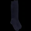 Homme Doré Doré Chaussettes Hautes^Mi-bas homme douceur en laine et cachemire - Bleu foncé