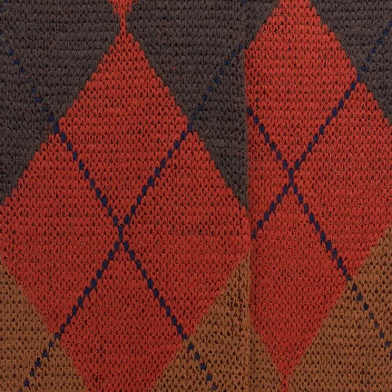 mibas_homme_en_laine_mrin_1-2.webp Homme Doré Doré Chaussettes Hautes^Mi-bas homme en laine mérinos à motif à losanges - Orange henné & Orange écureuil